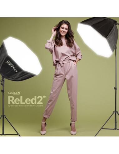 ReLed2™ Podwójny zestaw LED z softboksami octa 90