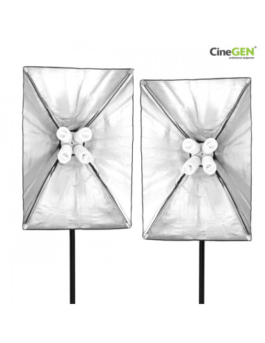 WhitePro 2x softbox 50x70cm 8x 85W statyw torba
