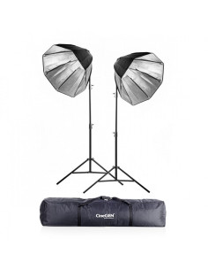 WhitePro 2x softbox octa 60 cm 8x 65W statyw torba