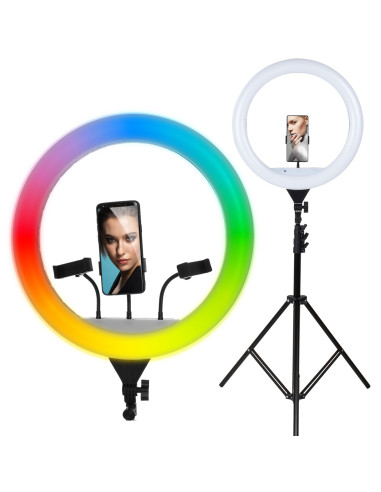 Lampa Ring LED RGB Beauty na statywie