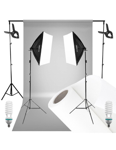 Zestaw z tłem BaseLStudio™ 2x 40x40cm 50W LED