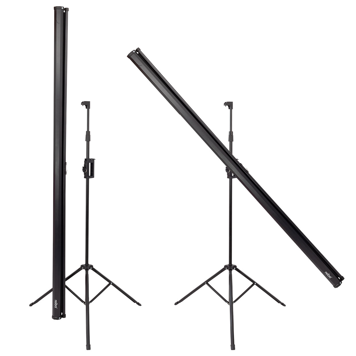 ekran projekcyjny statywowy na statywie