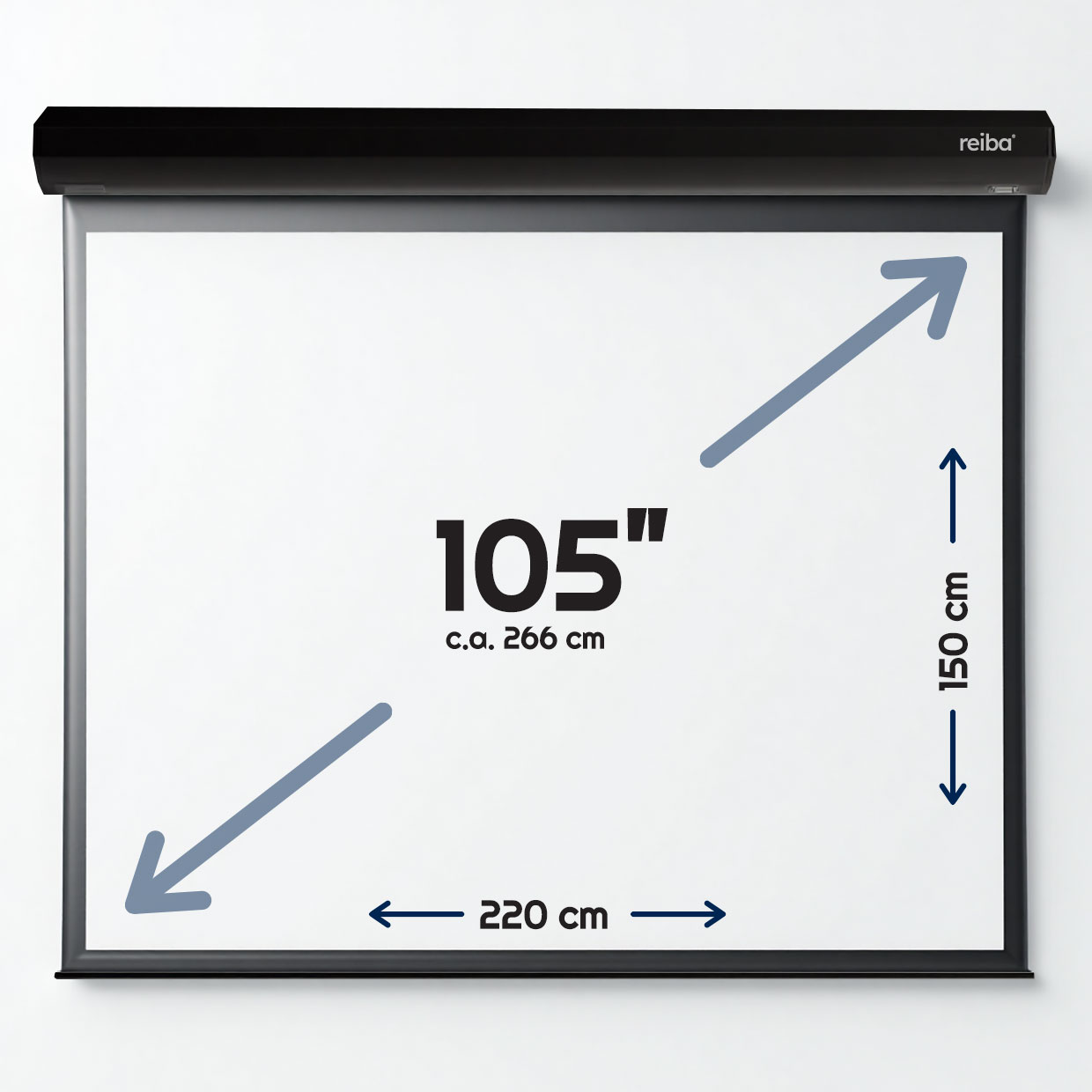 Wymiary ekranu projekcyjnego 105 calowego